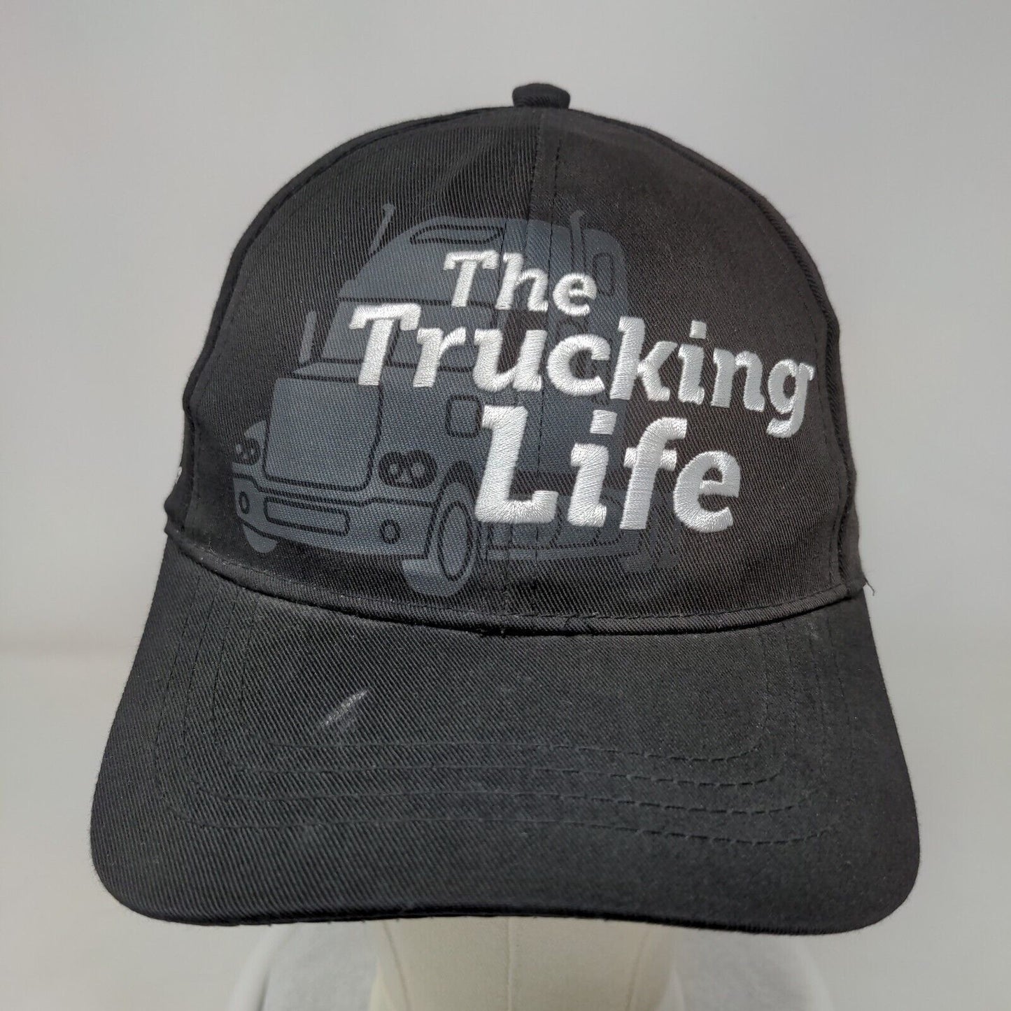 The Trucking Life Flying Pilot Strapback Hat Black OSFA Embroidered 6 Panel