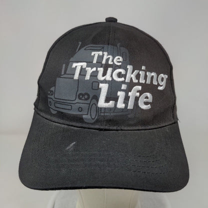 The Trucking Life Flying Pilot Strapback Hat Black OSFA Embroidered 6 Panel