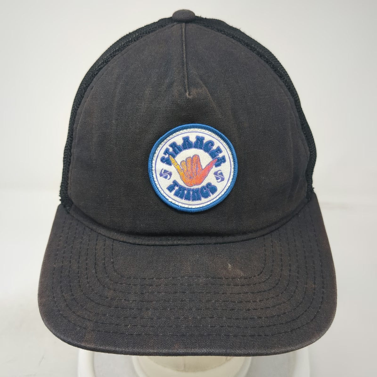 Quiksilver Trucker Hat Black One Size Stranger Things Netflix Shaka Patch Mesh