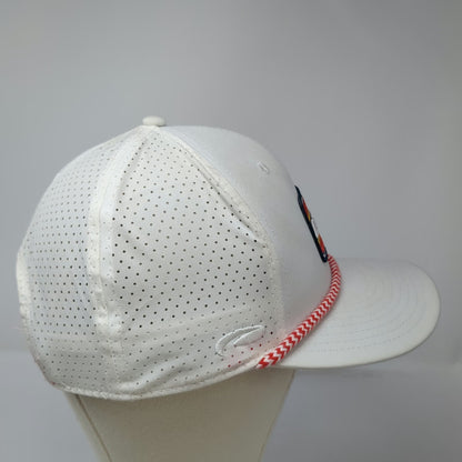 Pukka Trucker Hat White OSFM Braided Rope Snapback Perforated Las Sendas Golf
