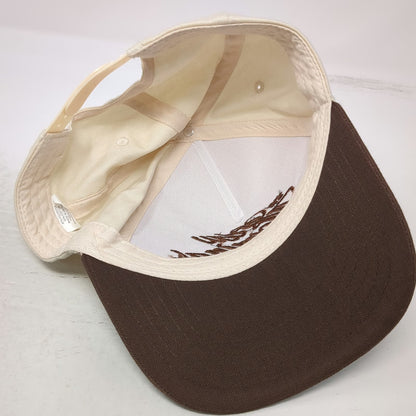 5 Panel Beige Brown One Size Slow Mornings Club Hat Snapback Script Embroidery