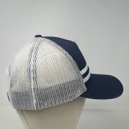 Alta Trucker Hat Blue One Size Mesh Snapback Mountain Logo Stripes Cotton Poly