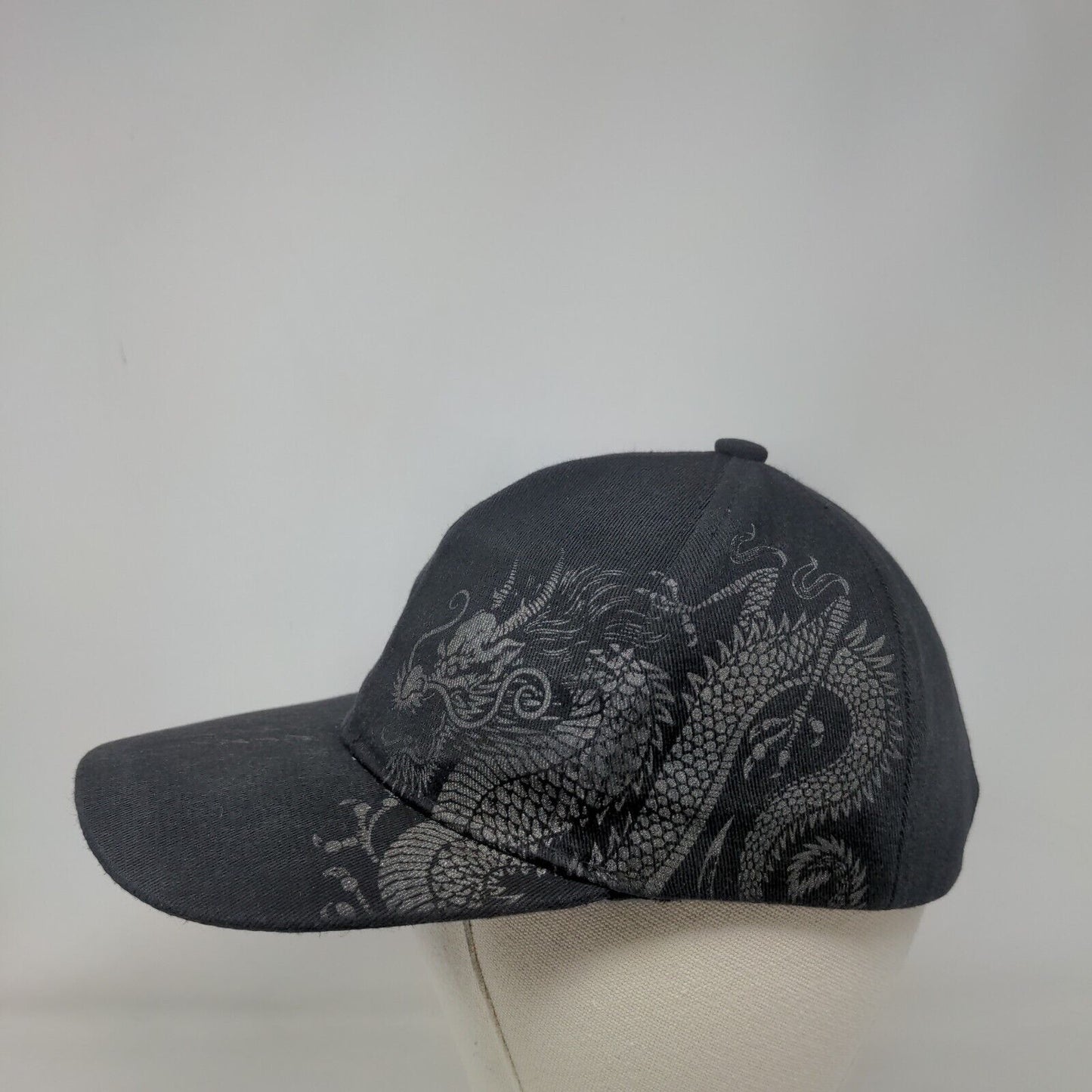 Chinese Dragon Slideback Hat Black One Size Adjustable Graphic Print 6 Panel
