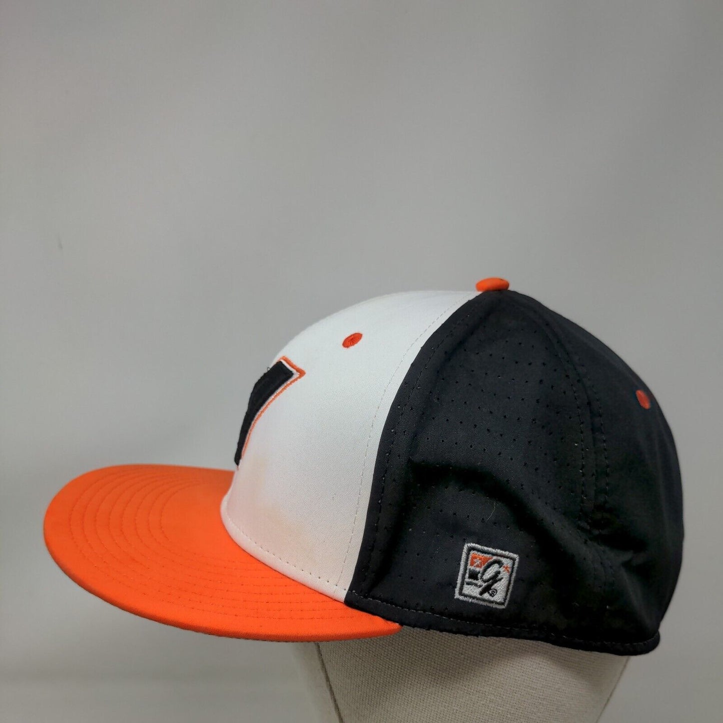 The Game Pro Fitted Hat Orange White Size XL Embroidered A Logo A-Flex