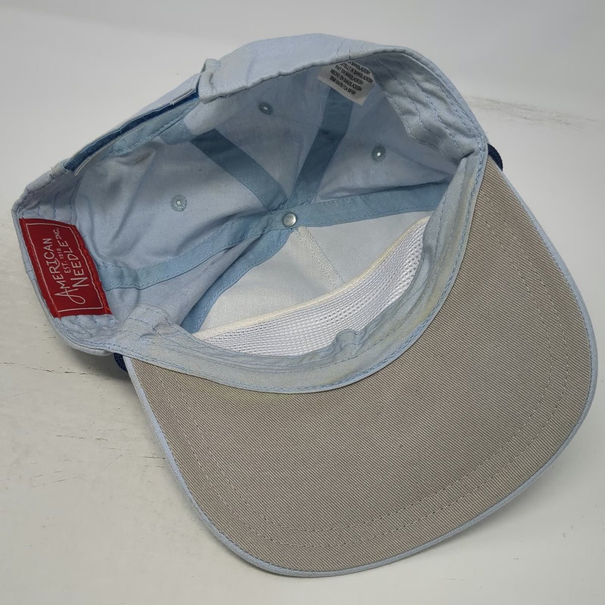 American Needle 5 Panel Blue One Size Hat USA Map Patch Rope Strapback Cotton