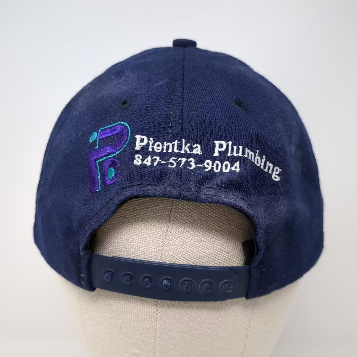 American Needle Blue Snapback Hat American Flag Pientka USA Made Vintage