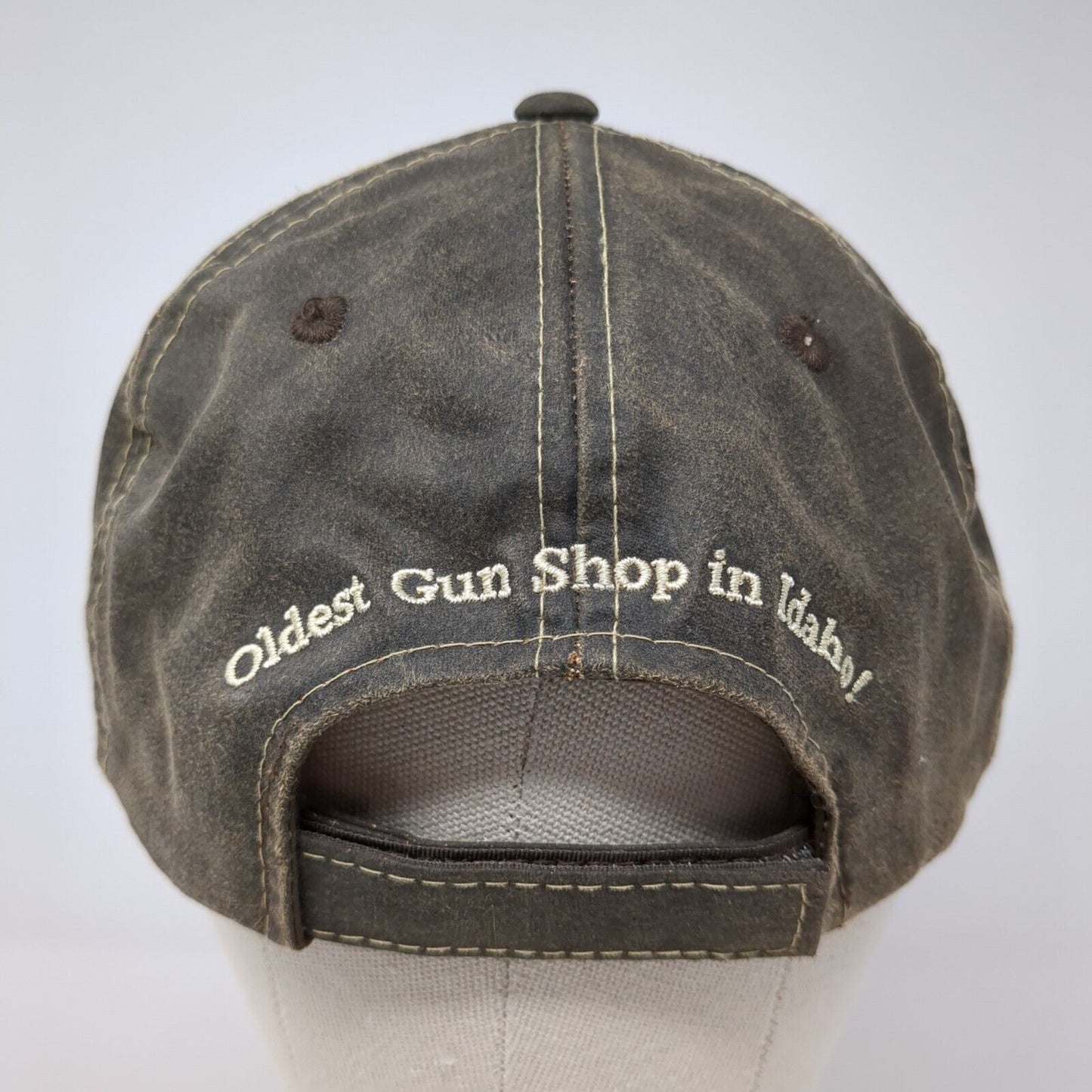 RED'S Trading Post Oldest Gun Shop in Idaho Strapback Hat Brown OS Adjustable