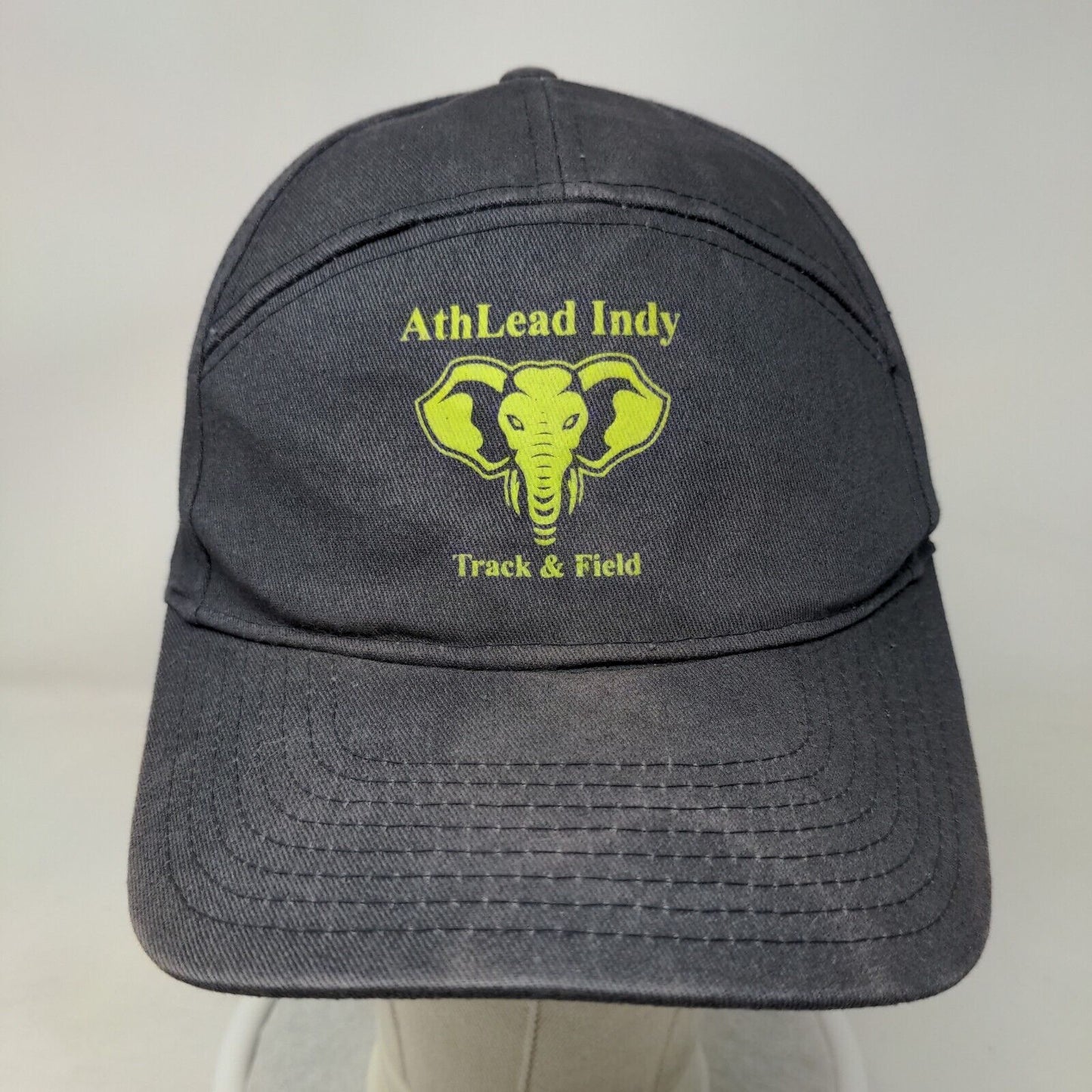 AthLead Indy Track & Field Snapback Hat Blue OSFA Graphic Elephant Logo