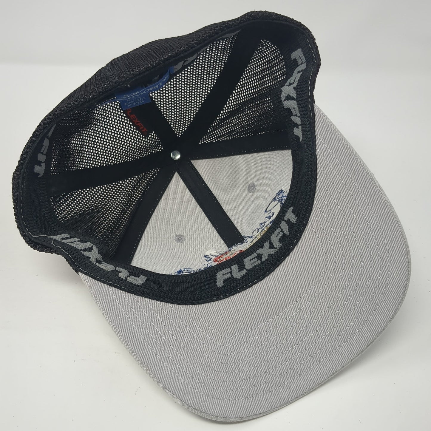 Ruschman Sand Gravel Fitted Mesh Back Trucker Hat Gray Medium Flexfit