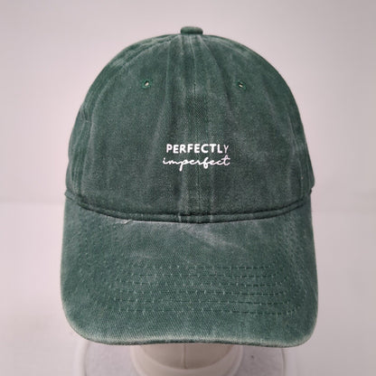 Perfectly Imperfect Slideback Hat Green One Size Adjustable 6 Panel Shanxiu