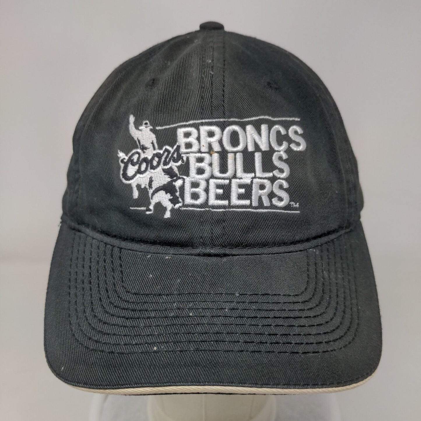 Coors Broncs Bulls Beers Slideback Hat Black OSFM Embroidered 6 Panel The Game
