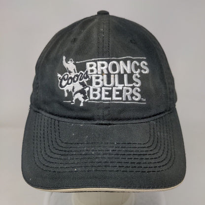 Coors Broncs Bulls Beers Slideback Hat Black OSFM Embroidered 6 Panel The Game