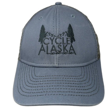 Ouray Sportswear Cycle Alaska Trucker Hat Blue One Size Snapback Mesh Juneau