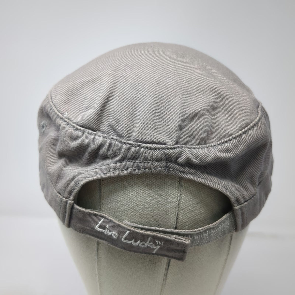 Black Clover Army Cap Gray One Size Distressed Brim Patch Live Lucky Cotton Hat