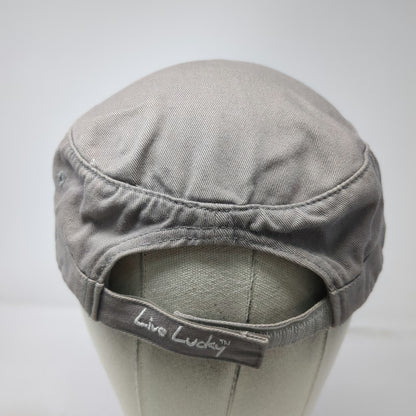 Black Clover Army Cap Gray One Size Distressed Brim Patch Live Lucky Cotton Hat