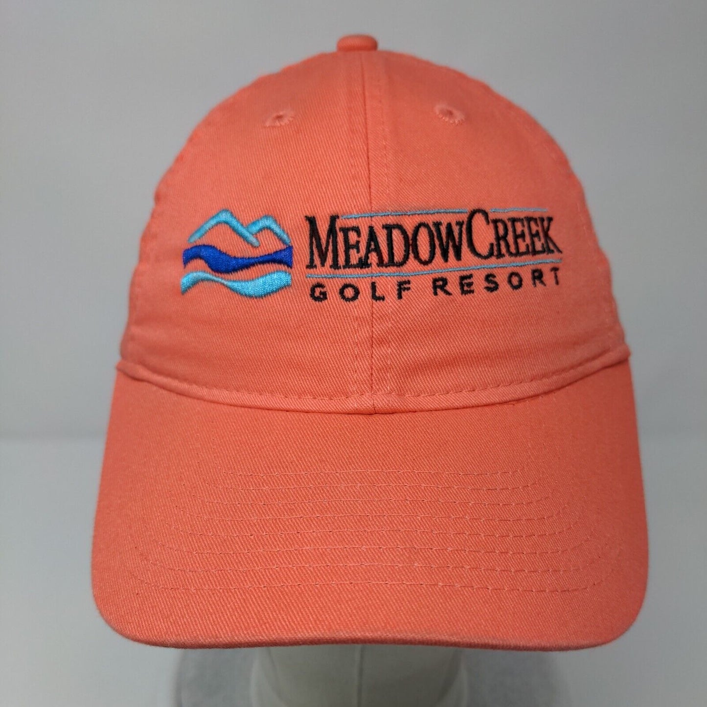 Meadow Creek Golf Resort Slideback Hat Pink OSFA Embroidered Legacy