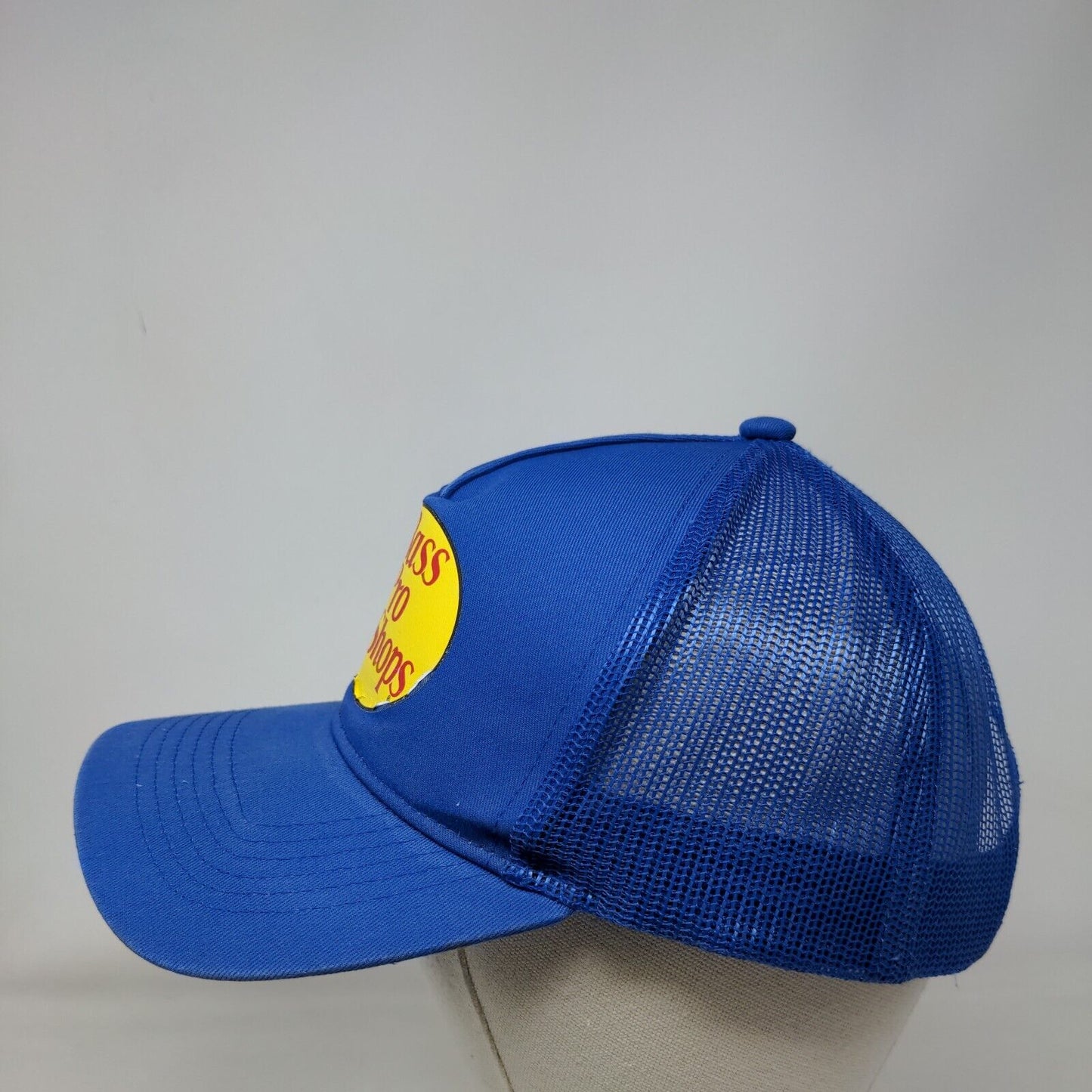 Bass Pro Shops Snapback Trucker Hat Blue OSFM Adjustable Mesh Back Gone Fishing