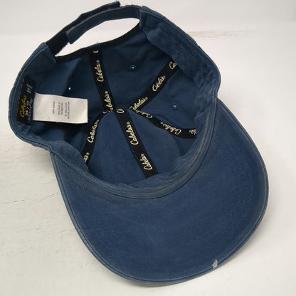 Cabela's Blue Baseball Cap One Size Embroidered Patch USA Flag Strapback Hat