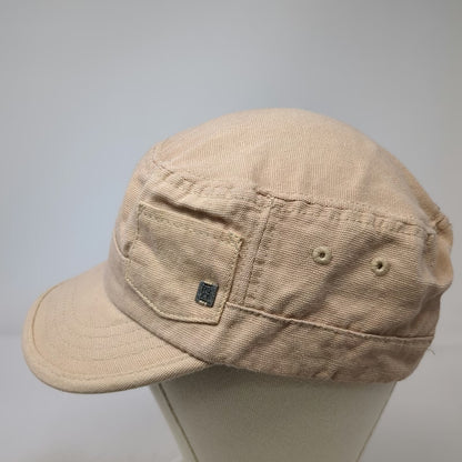 Roxy Army Cap Beige One Size Adjustable Slideback Side Pocket Heart Logo Hat