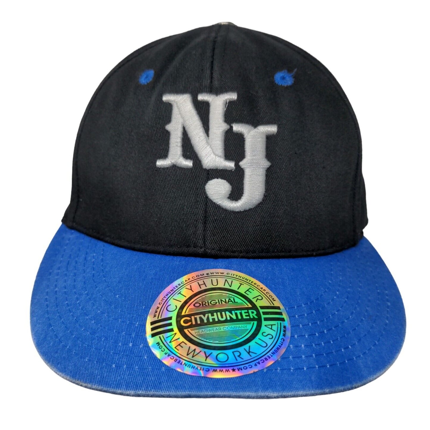 NJ New Jersey Snapback Hat Multicolor One Size Embroidered 6 Panel City Hunter