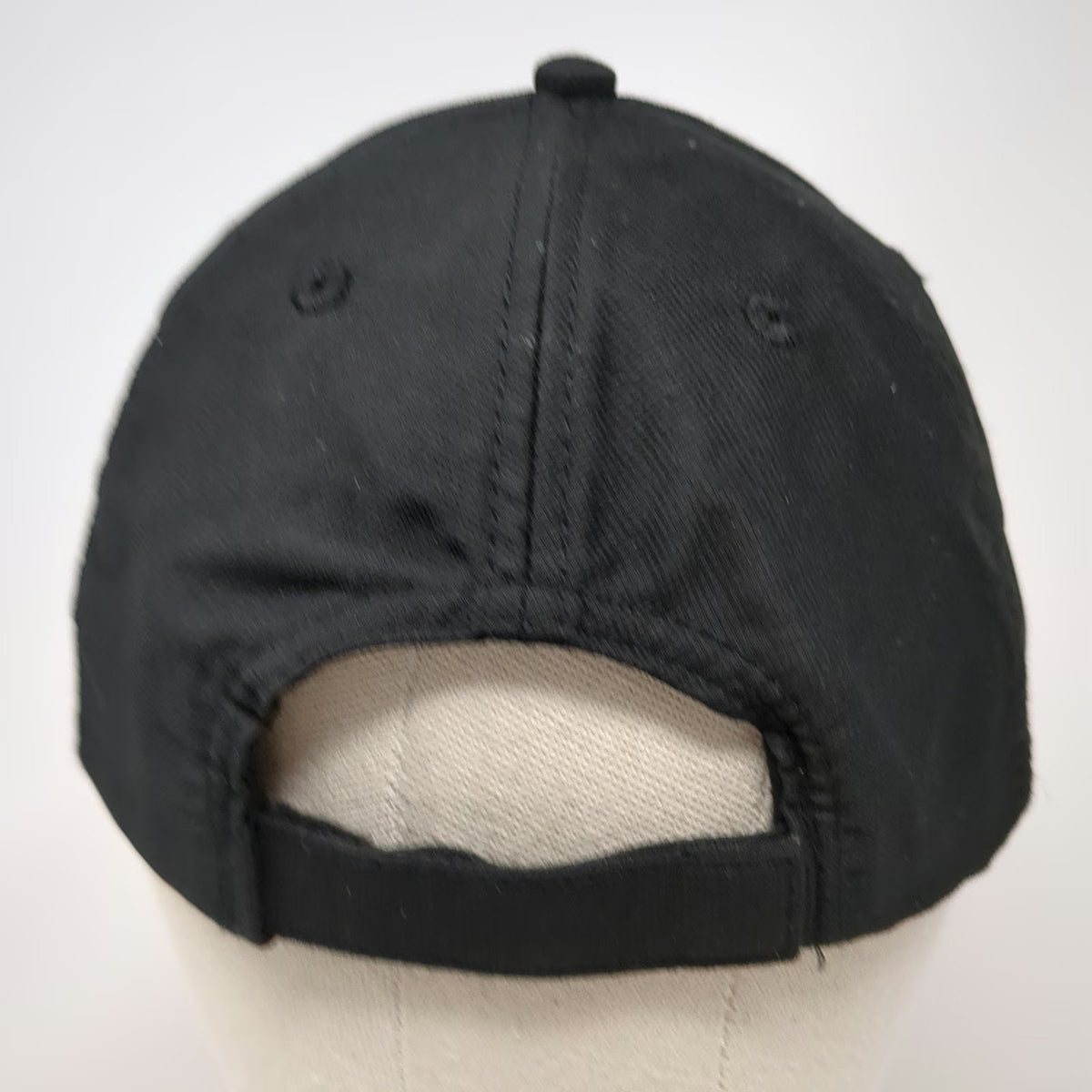 Image Solutions Baseball Cap Black One Size Strapback Curved Brim Blue Logo Hat