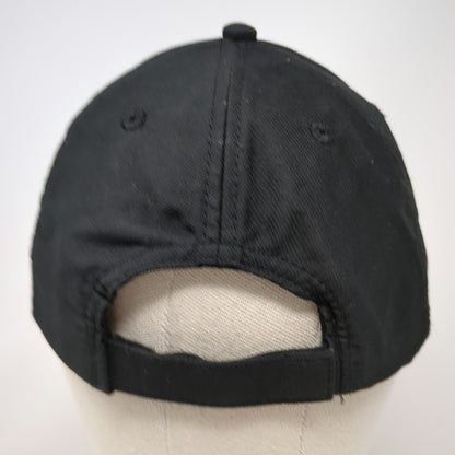 Image Solutions Baseball Cap Black One Size Strapback Curved Brim Blue Logo Hat