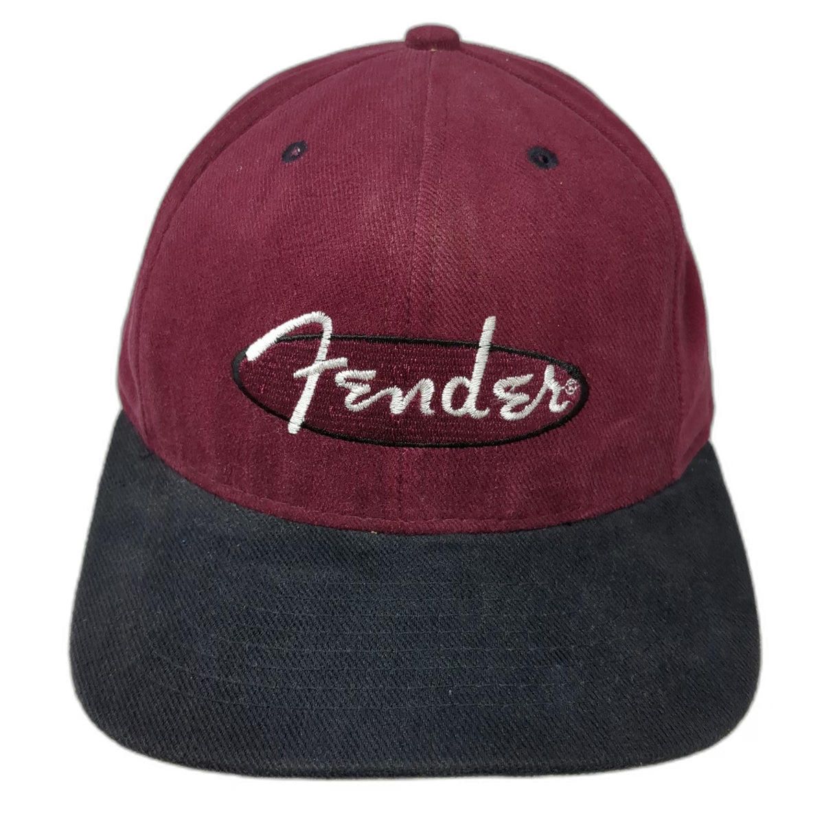 Fender Hat Red Black Snapback USA Made Music Guitar Logo Embroidered Vintage