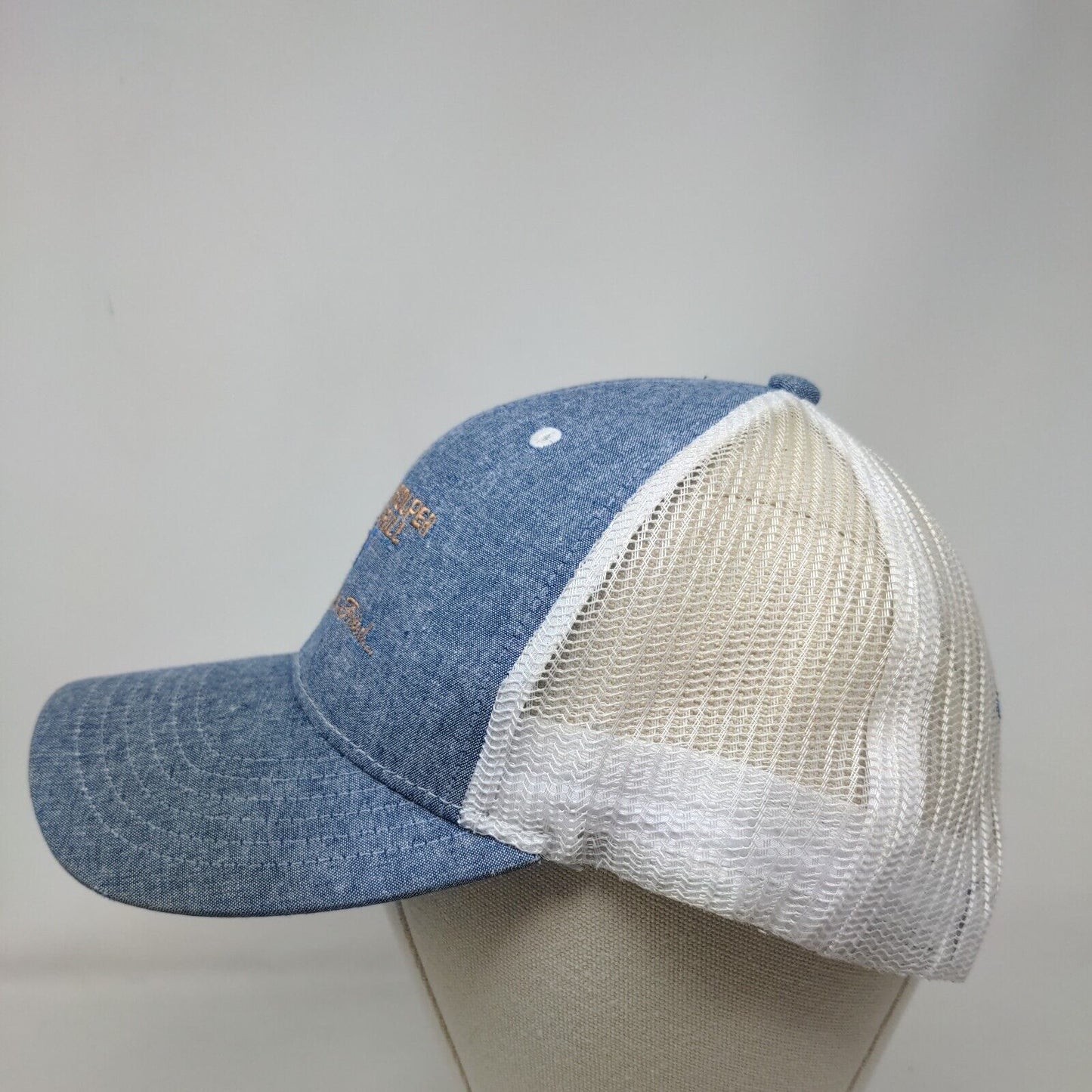 The Square Grouper Bar & Grill Trucker Hat Blue OSFM Embroidered Mesh Back