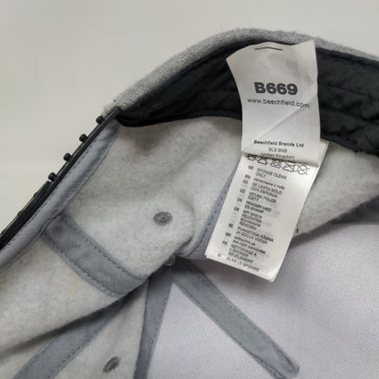 Beechfield Snapback Hat Gray One Size Adjustable Colorblock 6 Panel Blank