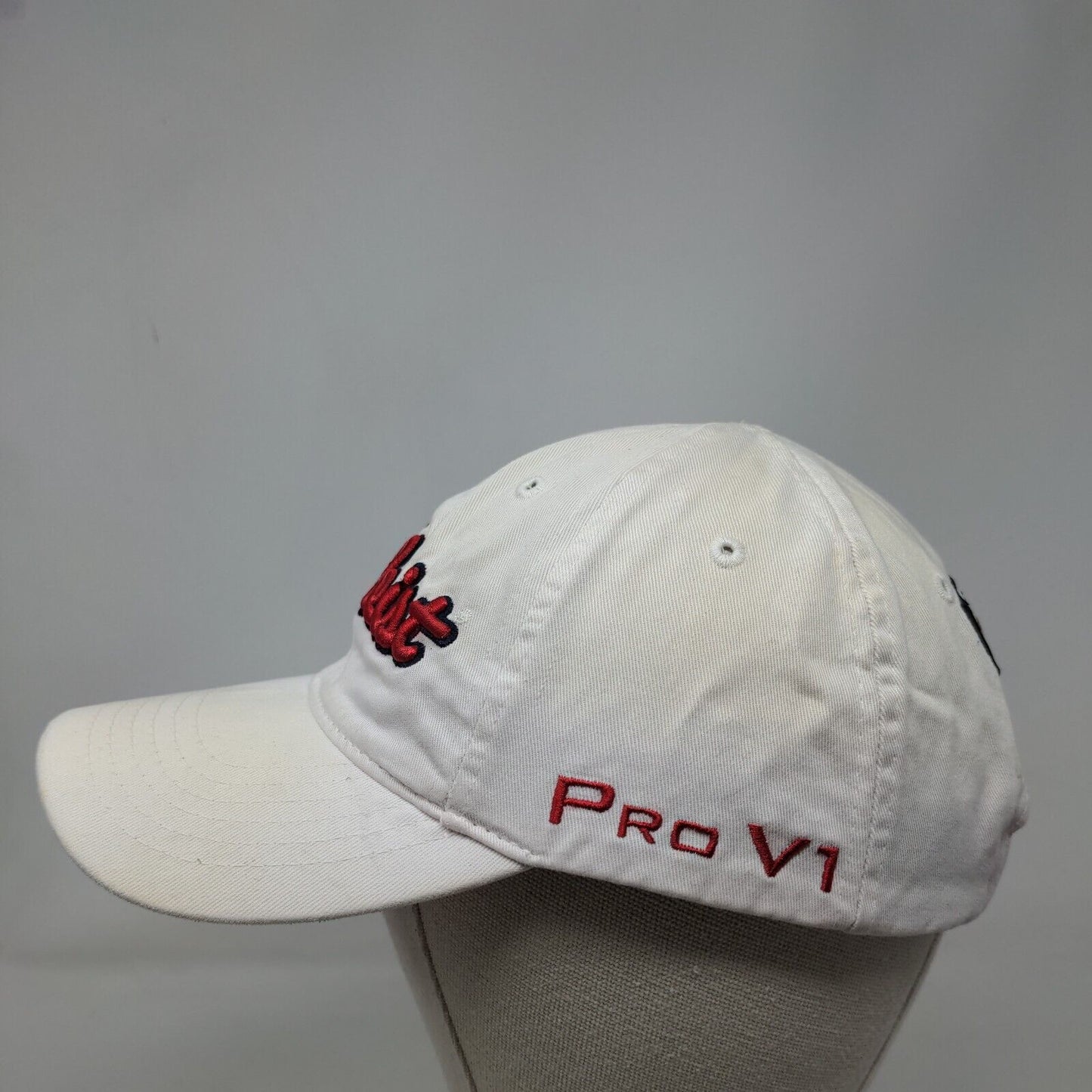 #1 Titleist FJ Pro V1 Slideback Hat White One Size Embroidered Adjustable