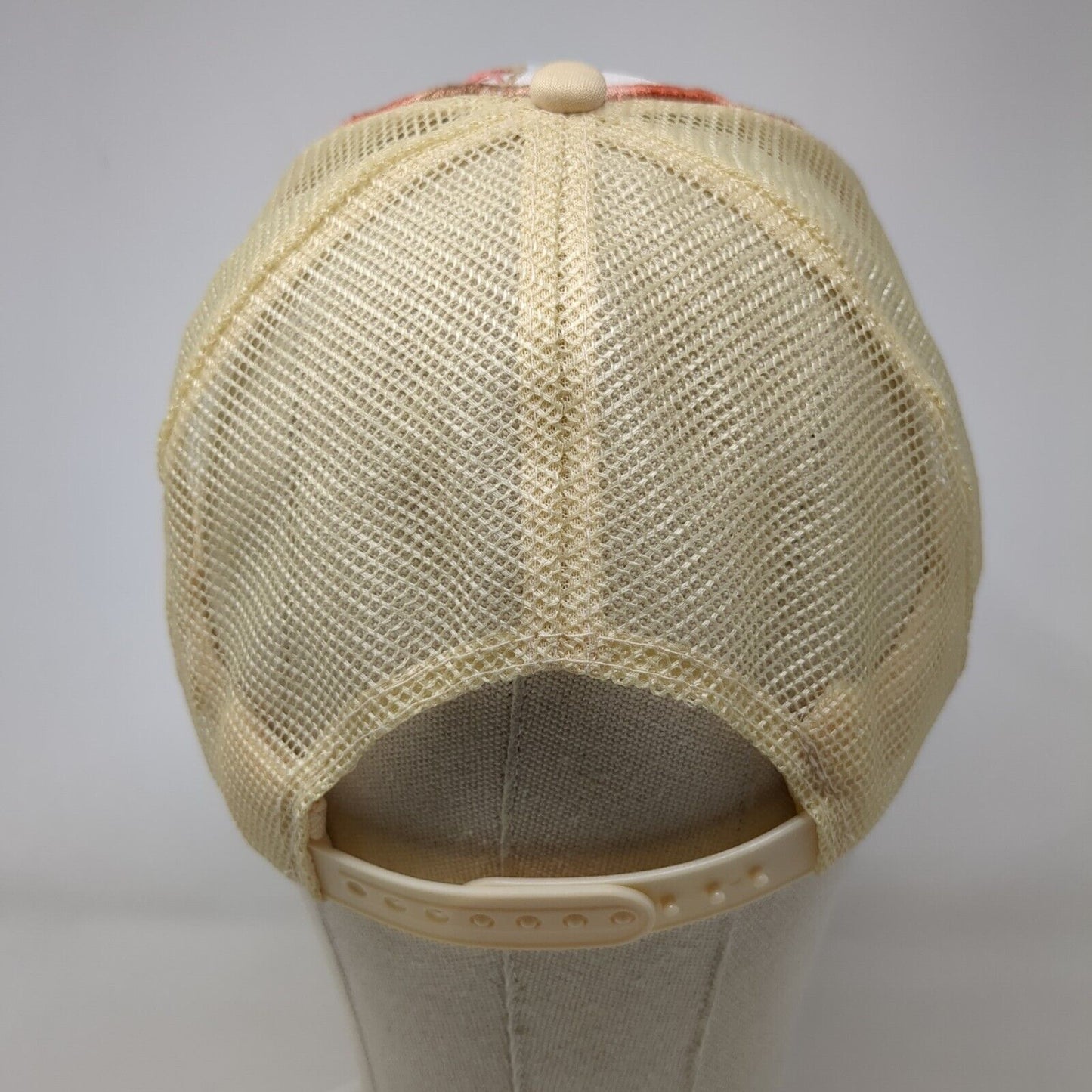 Unbranded Snapback Trucker Hat Tan OSFA Adjustable Stitch Paisley Mesh Back