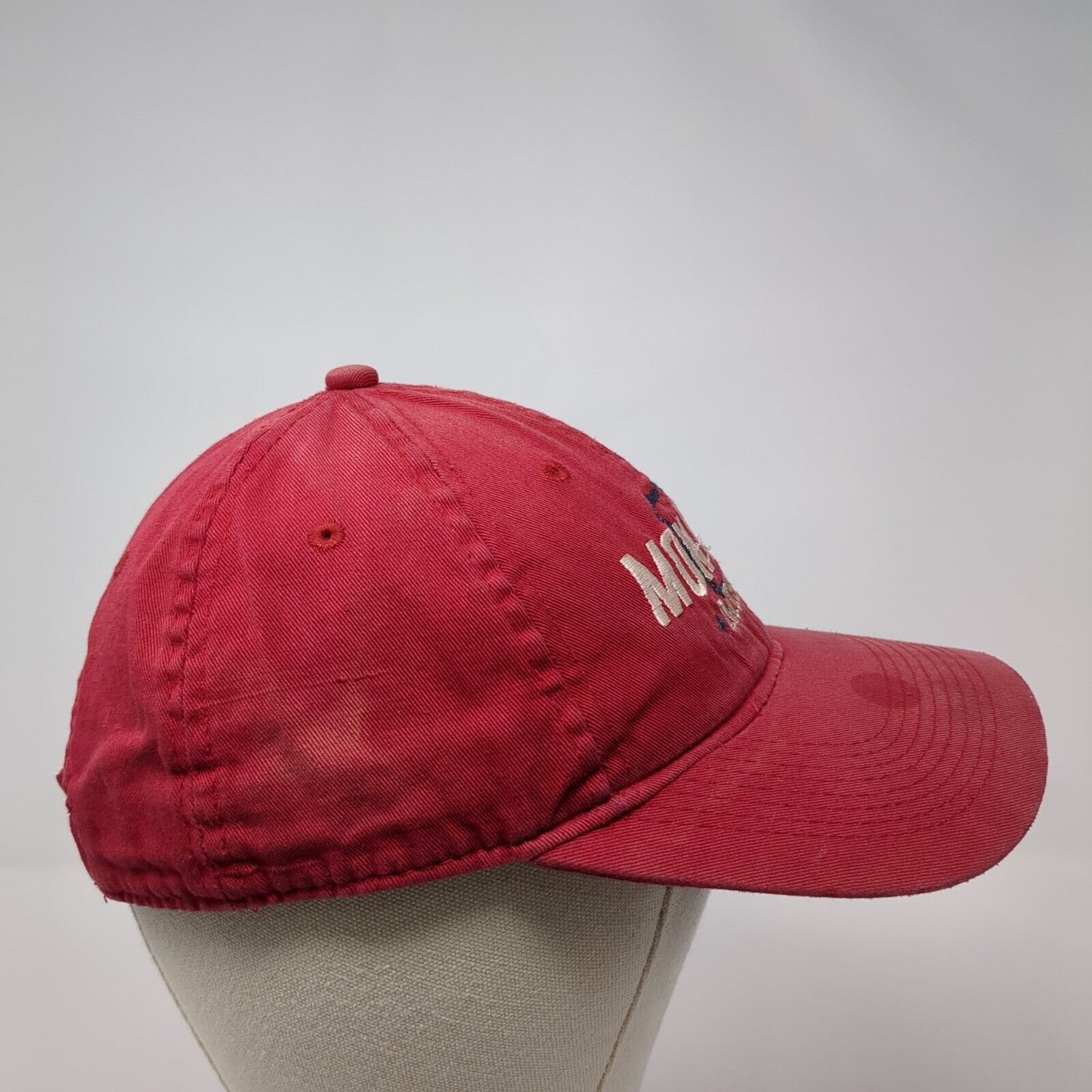 Montauk Missouri Strapback Hat Red One Size Adjustable Embroidered