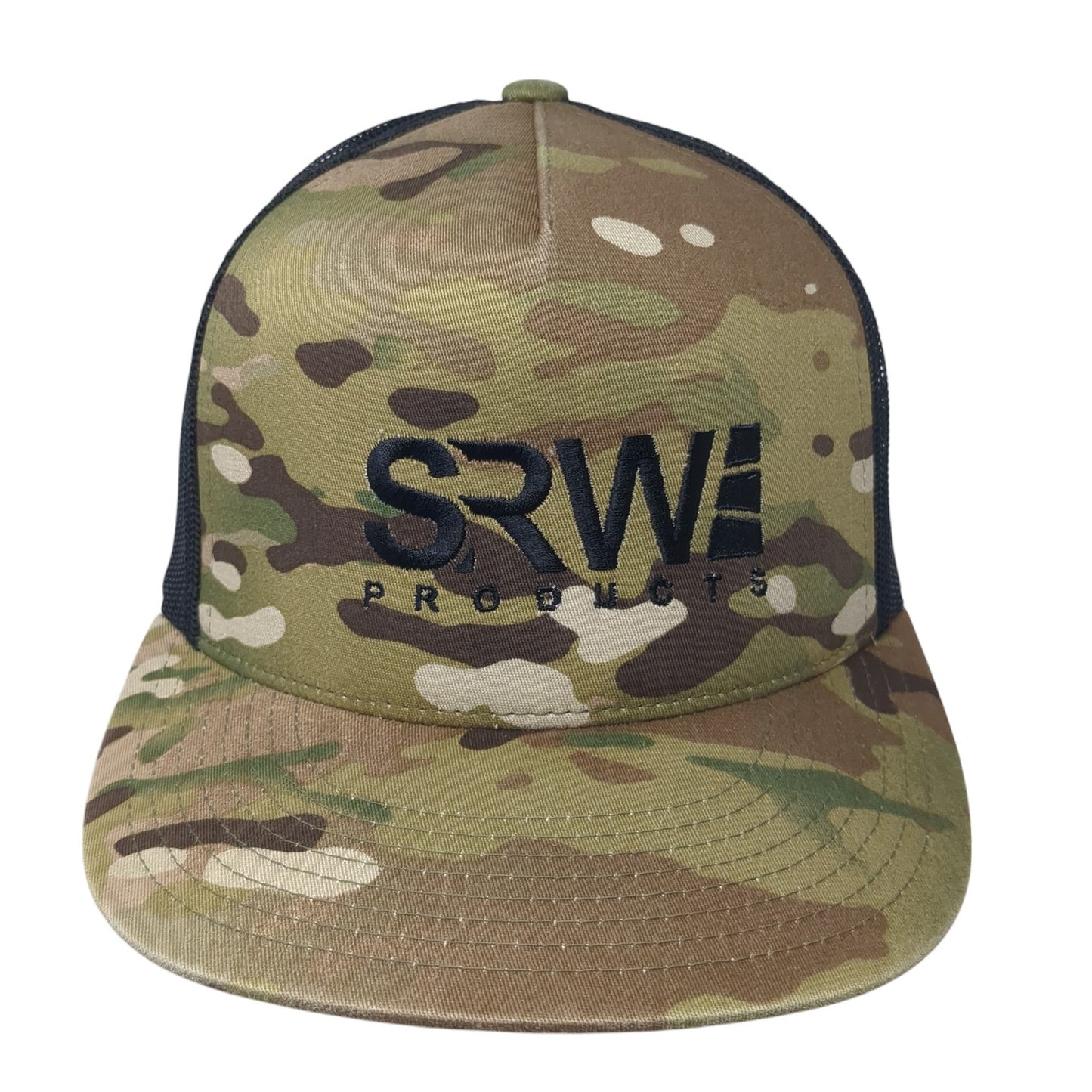 SRW Products Snapback Mesh Back Trucker Hat Multi Camo One Size Yupoong
