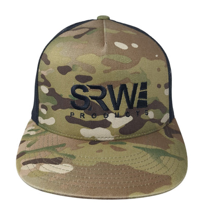 SRW Products Snapback Mesh Back Trucker Hat Multi Camo One Size Yupoong