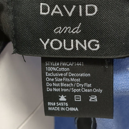 Crescent Moon Slideback Hat Blue One Size Adjustable David And Young