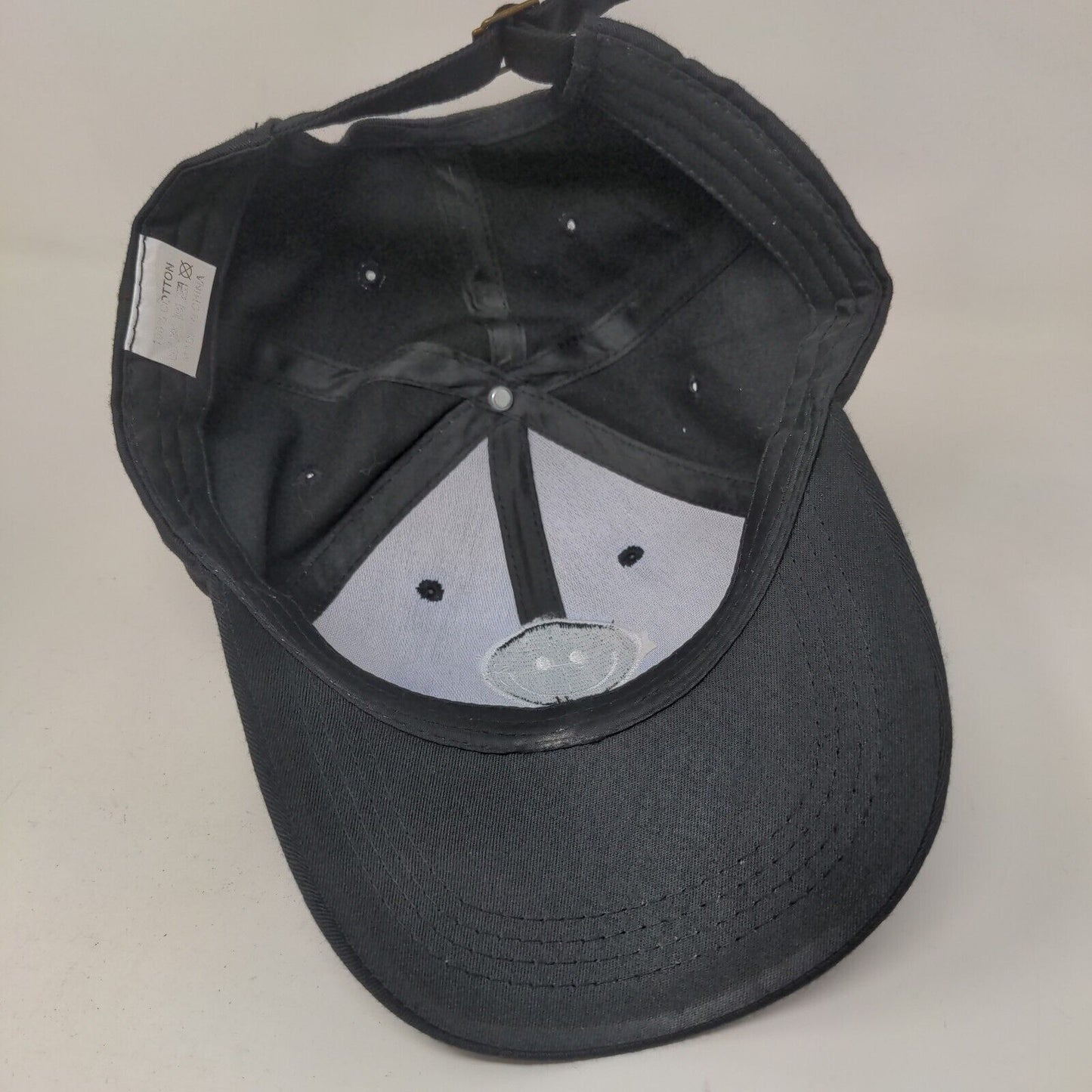 Unbranded Men's Slideback Hat Black Adjustable Embroidered Smiley Faith Logo