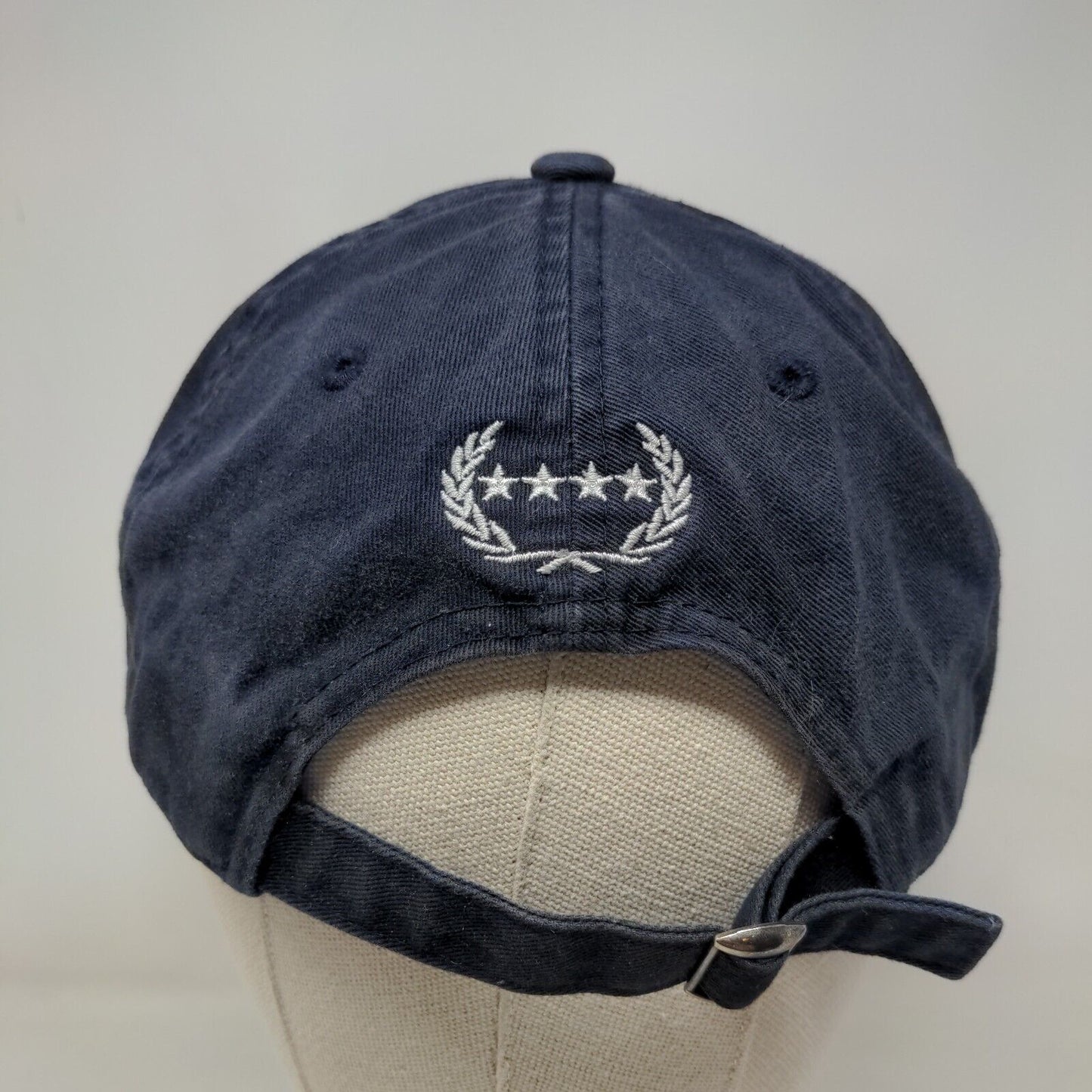 NASA Slideback Hat Blue One Size Adjustable Embroidered Distressed 6 Panel