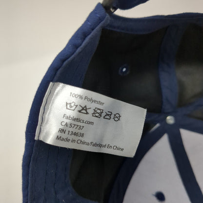 Fabletics Strapback Hat Blue One Size Adjustable Vented Holes 6 Panel Polyester
