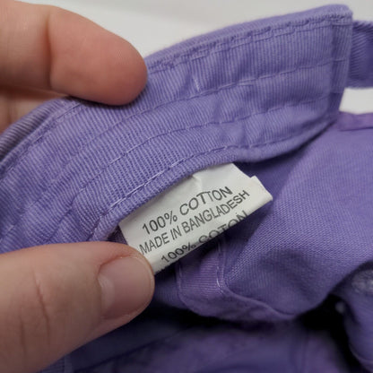 Cat Slideback Hat Purple OSFA Adjustable Embroidered Solid 6 Panel