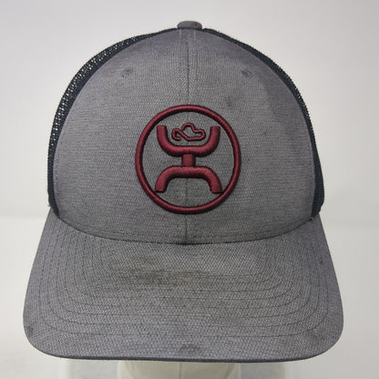 Get Your Hooey Snapback Mesh Back Trucker Hat Gray One Size Embroidered