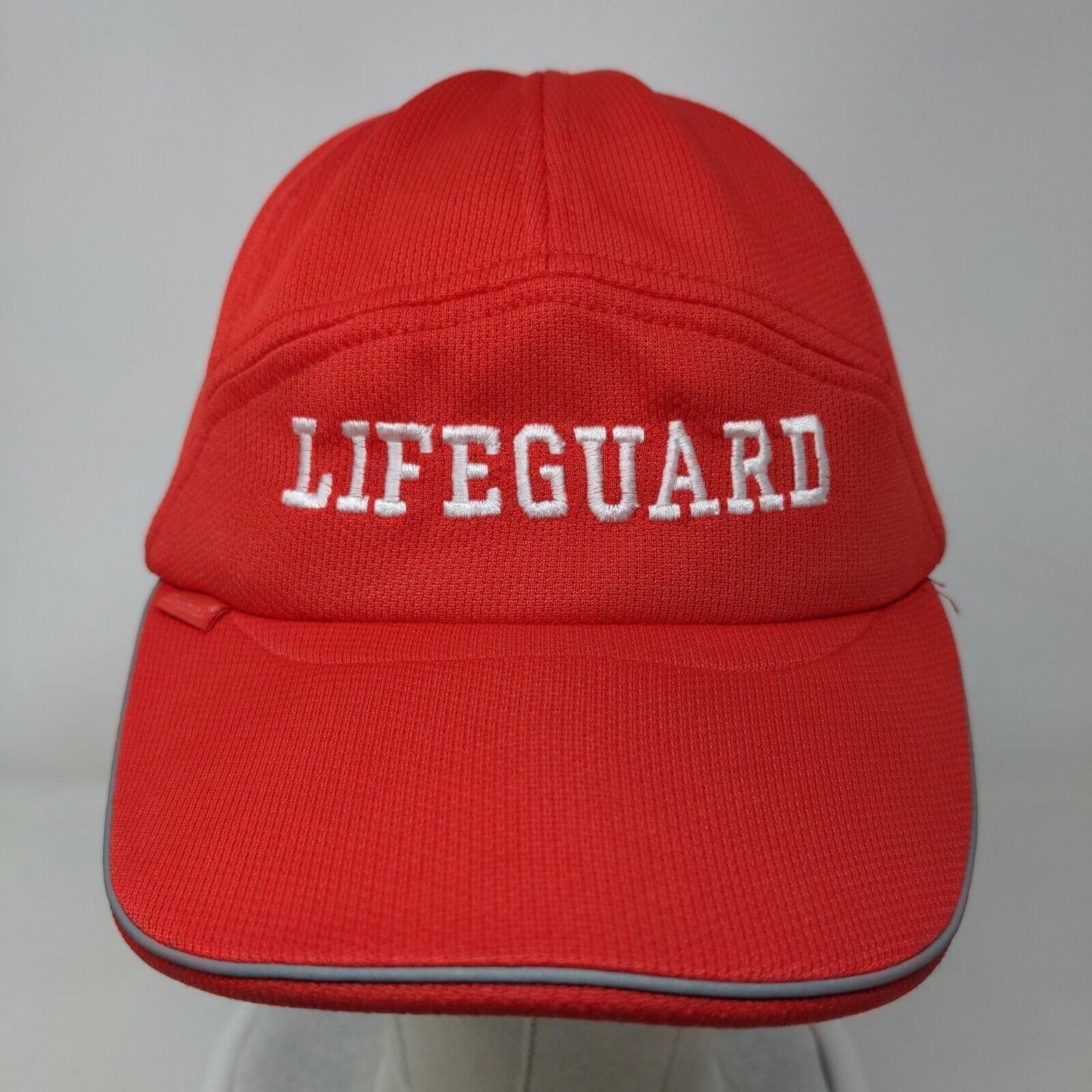 Lifeguard Slideback Hat Red OSFA Adjustable Embroidered Breathable Coolmax