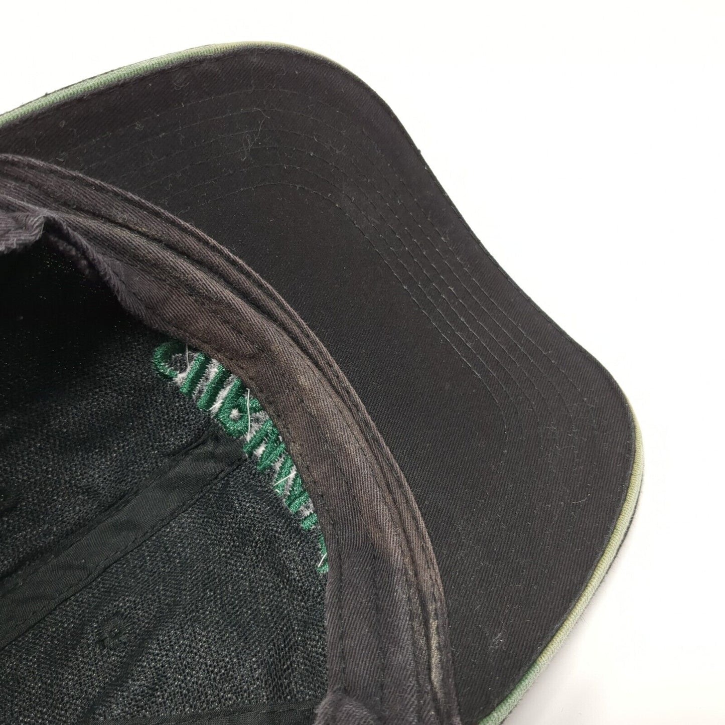 Subway Strapback Hat Black OSFA Adjustable Embroidered Vented Holes Cotton