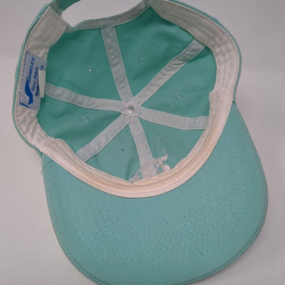 Orange Beach Sea Turtle Strapback Hat Blue One Size Solid Adjustable