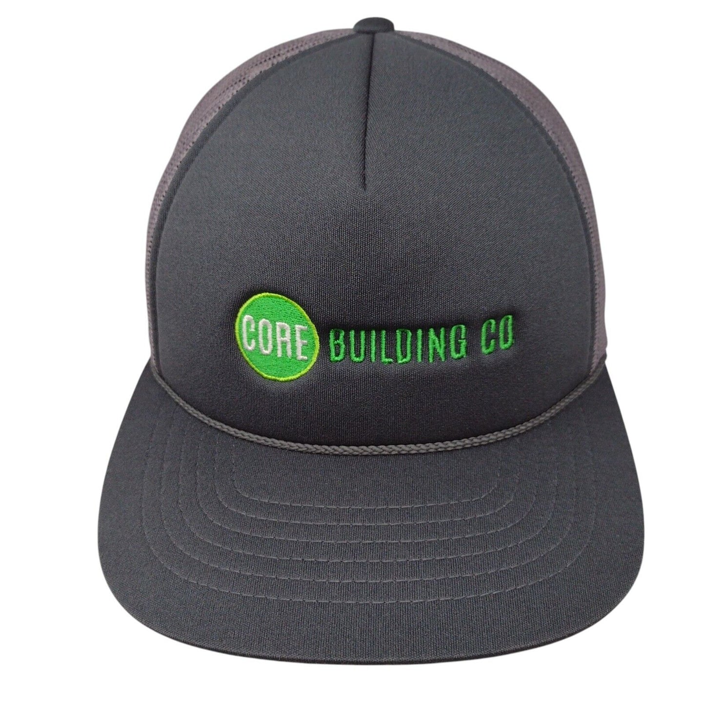 Core Building Co Snapback Rope Trucker Hat Gray OSFA Mesh Back