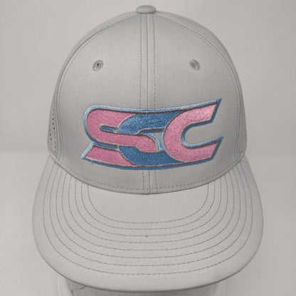 SCC The Crew Fitted Hat Gray L/XL Embroidered 47One 6 Panel Pacific Headwear
