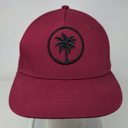 Palm Tree Snapback Hat Red One Size Embroidered Adjustable Dreamland