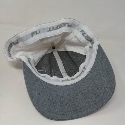 The North Face Men's Mesh Back Fitted Hat Gray White Patch Logo Stretch