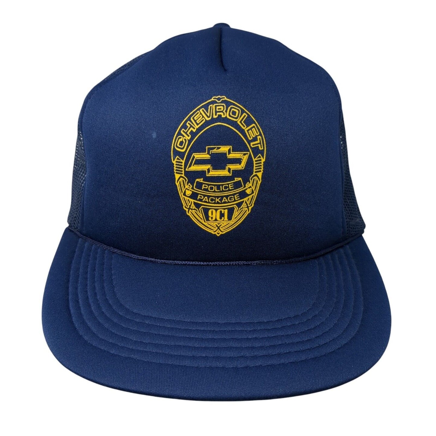 Chevrolet Police Package Snapback Rope Trucker Hat Blue OSFA Mesh Back