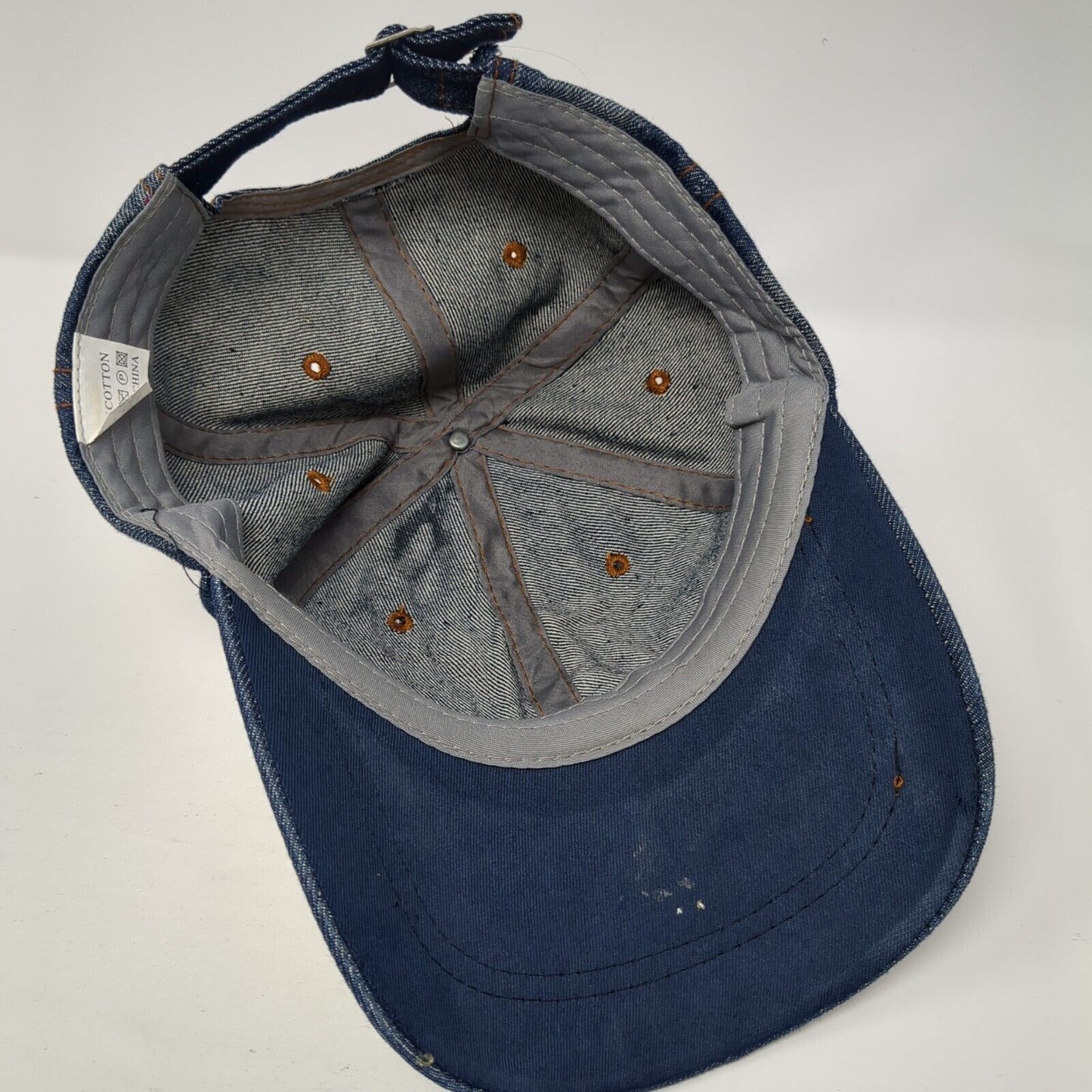 Bedazzled Star Slideback Hat Blue One Size Adjustable Rhinestone Beaded Denim