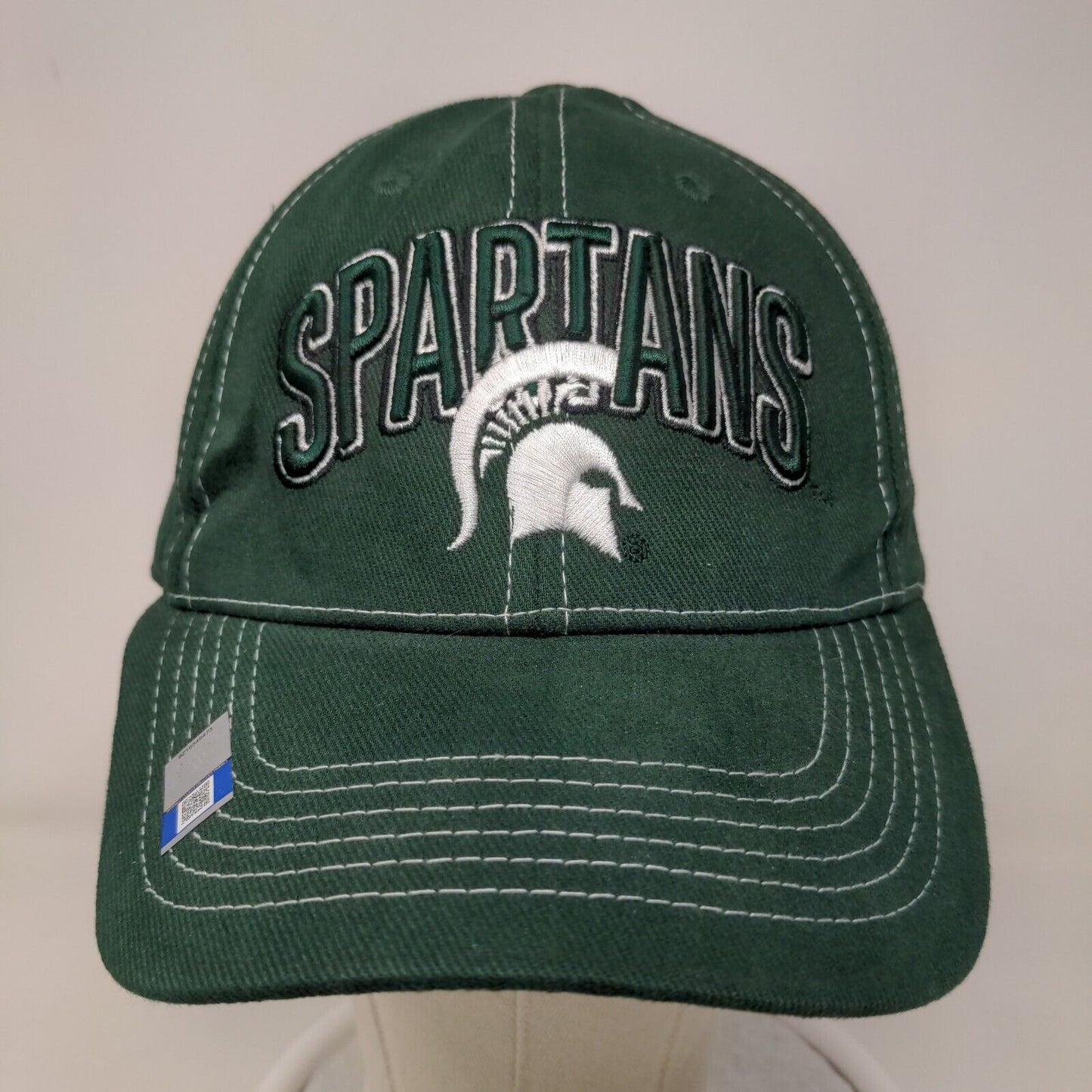 Captivating Headwear Men's Strapback Hat Green Embroidered Spartans Logo Cotton